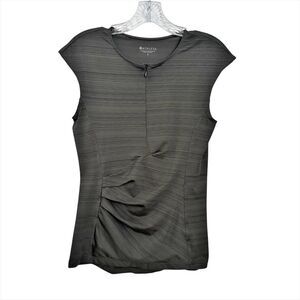 Athleta Green Ruched Front Sleeveless Quarter Zip Activewear Top Size Small